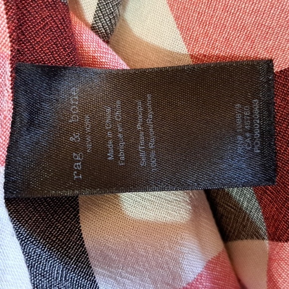 Rag & Bone Camille Plaid Faux Wrap Casual Blouee Size Medium‎ - Picture 7 of 8